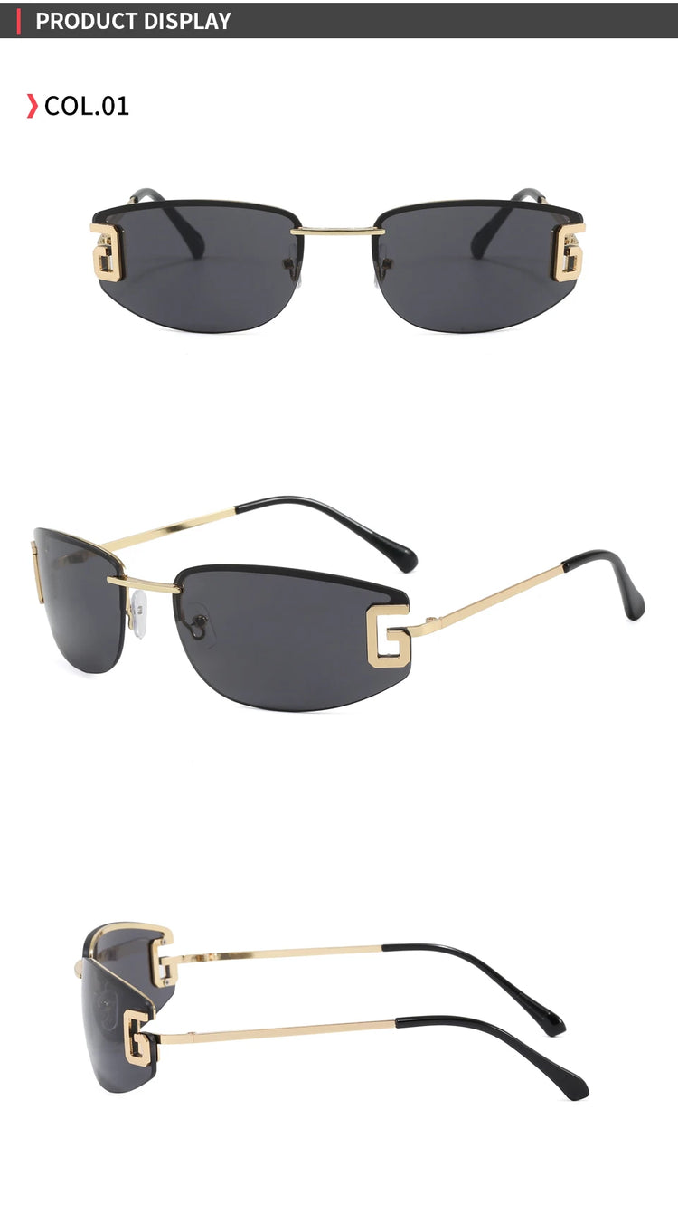 Solis Rectangle Rimless Unisex UV400 Sunglasses