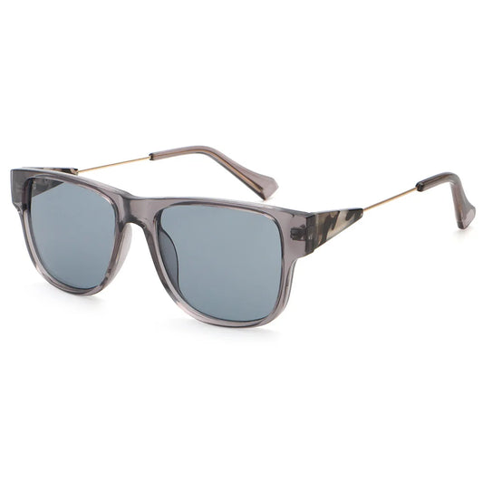 IAN UNISEX TWO TONE  UV400 SQUARE FRAME SUNGLASSES