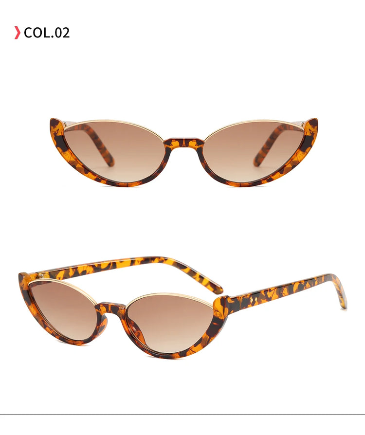 Solange Women's Small Oval Frame Retro UV400 Sunglasses