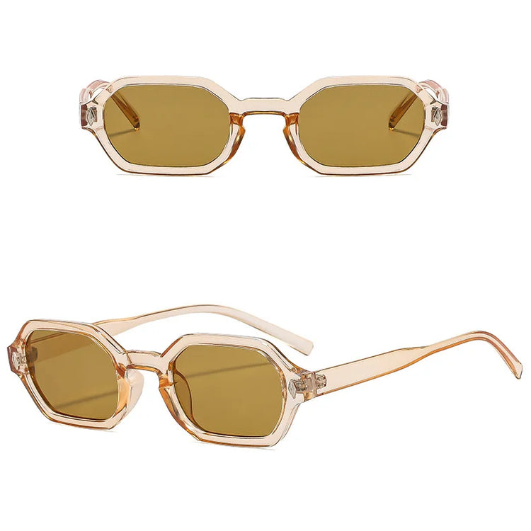 Pinnacle Retro Rectangle Frame Unisex UV400 Sunglasses