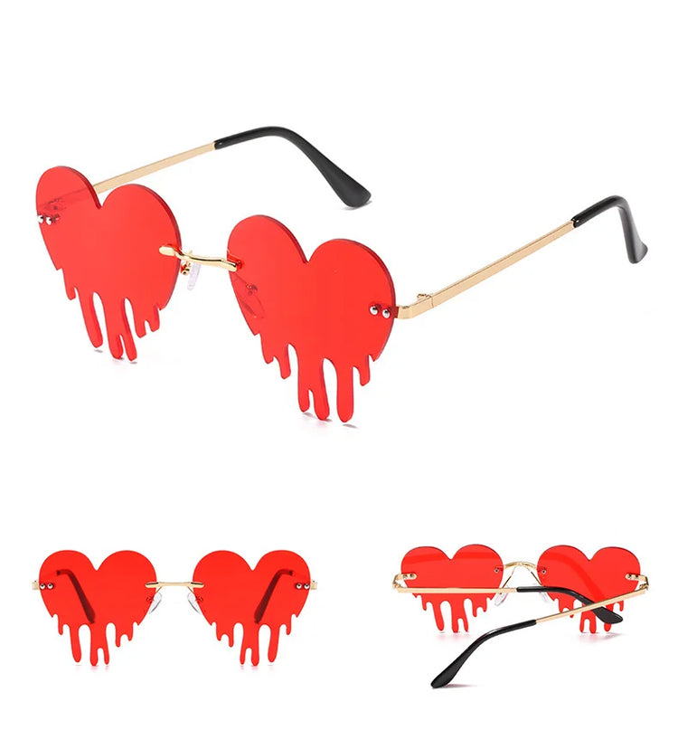Amora Women’s Heart Drip UV400 Sunglasses