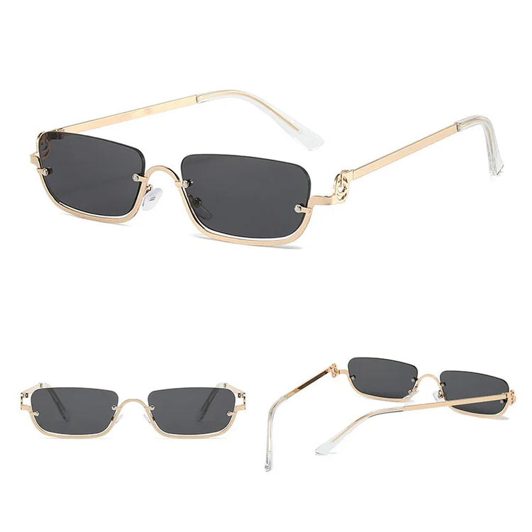 Daphne Womens Vintage Rectangular Half Frame UV400 SUnglasses