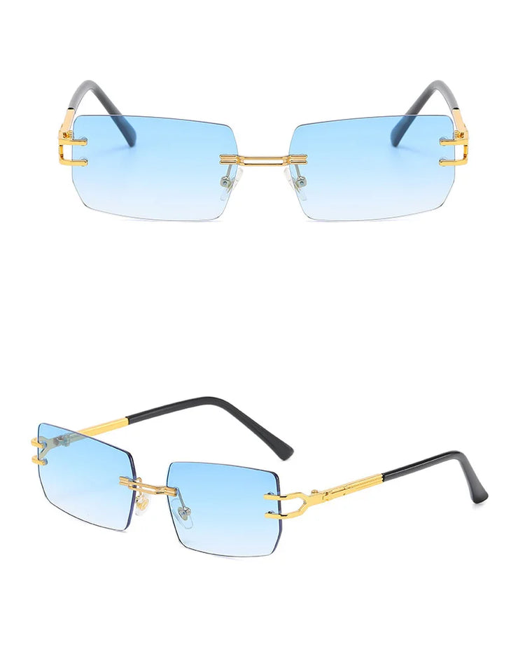 Julian Unisex Retro Rimless Rectangle Frame UV400 SUnglasses