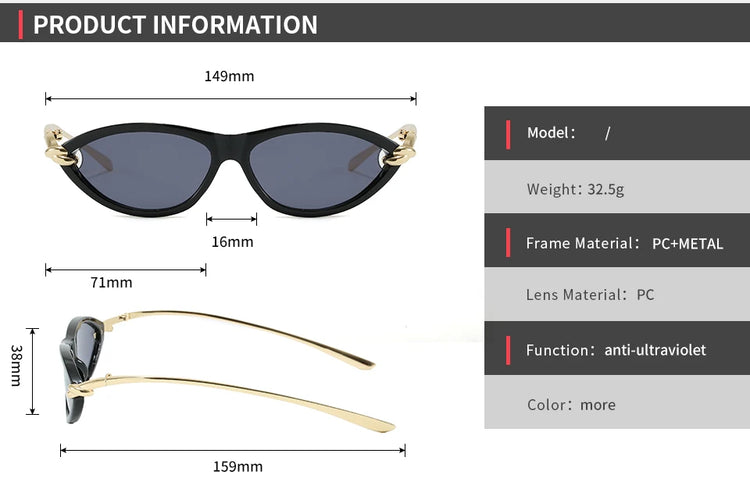 Lumen Retro Small Oval Frame Unisex UV400  Ssungalsses