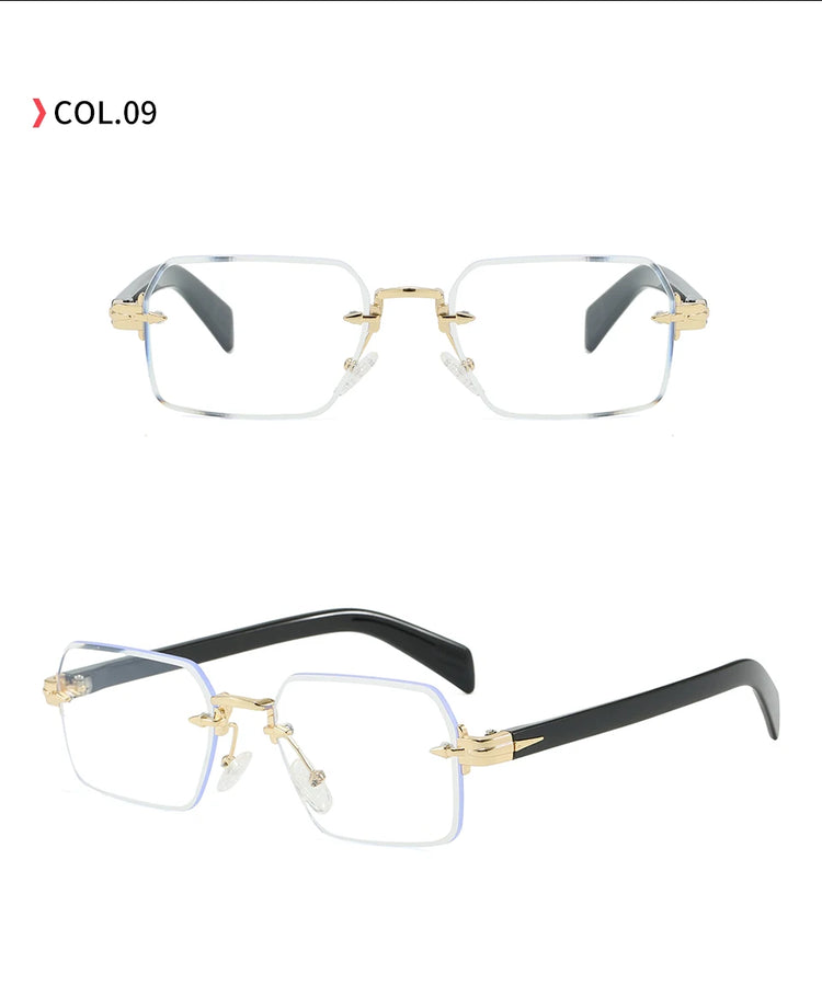 Aero Retro Rimless Square Frame Unisex UV400 Sunglasses