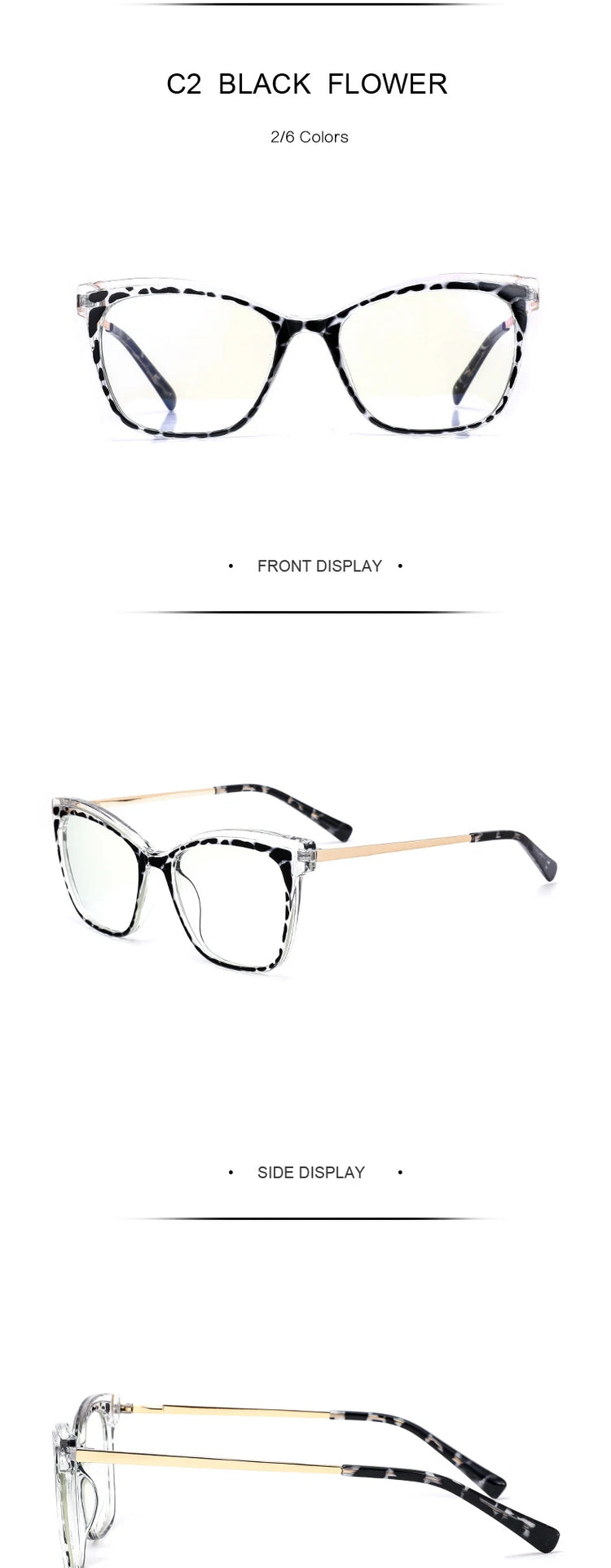 River Women's Two Tone Cat Eye Anti-Blue Light Blocking Glasses