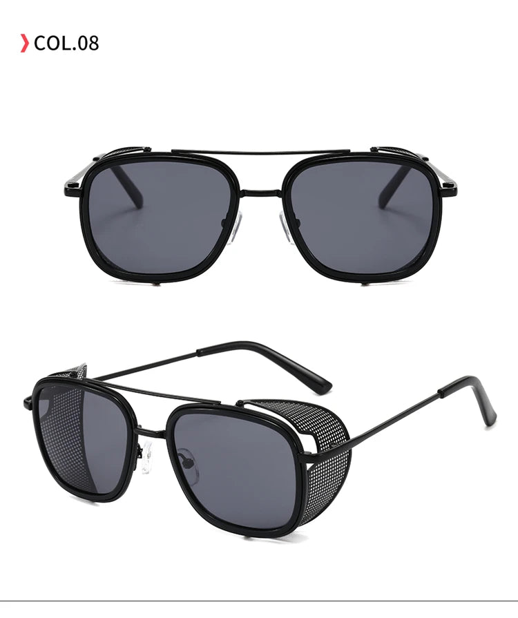 Kyle Men's Metal Square Frame UV400 Sunglasses