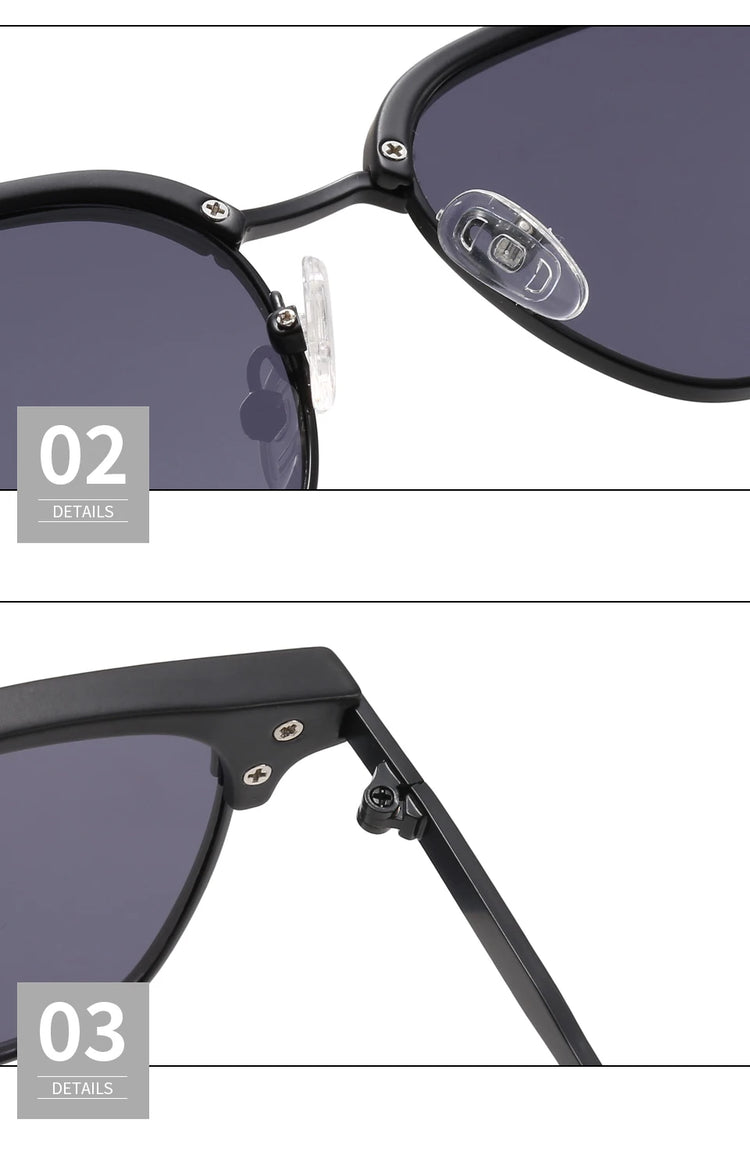 Remy Unisex  Clubmaster UV400  Square Frame Sunglasses