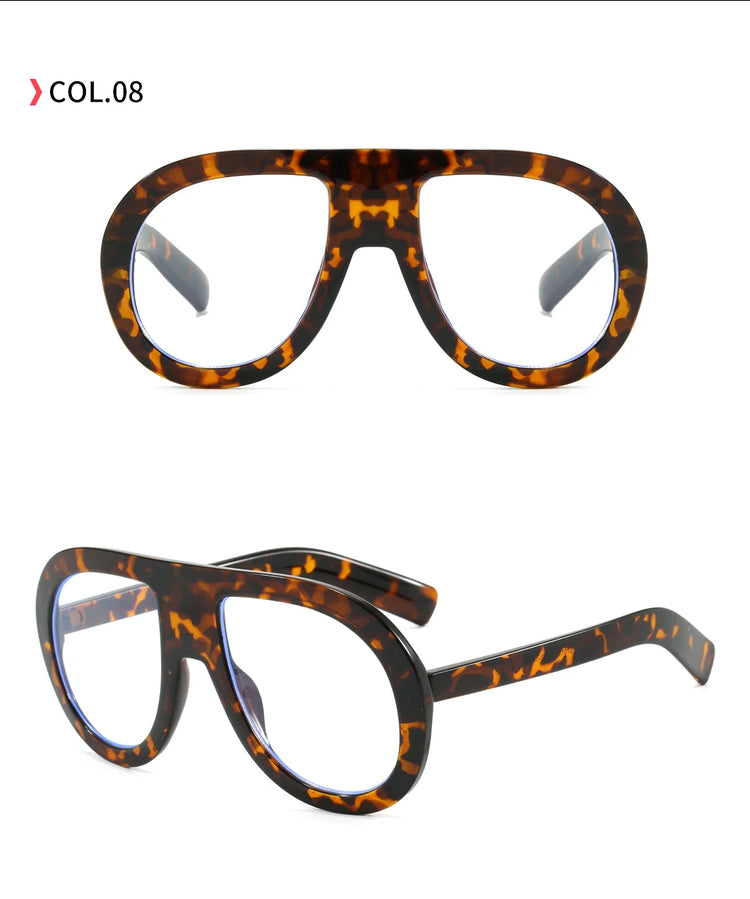 Rhys Oversized Retro Unisex Flat Top Anti Blue Light Glasses