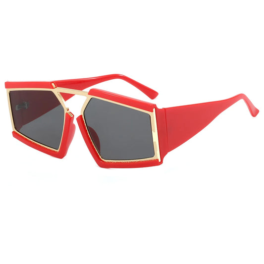 MITCHELL OVERSIZED  UNISEX UV400 BOLD RECTANGULAR FRAME SUNGLASSES