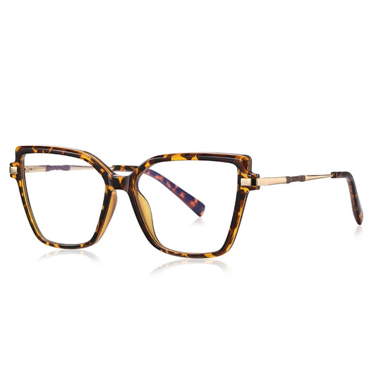 ALAINE GOLD DETAILED ANTI BLUE LIGHT CAT EYE FRAME GLASSES