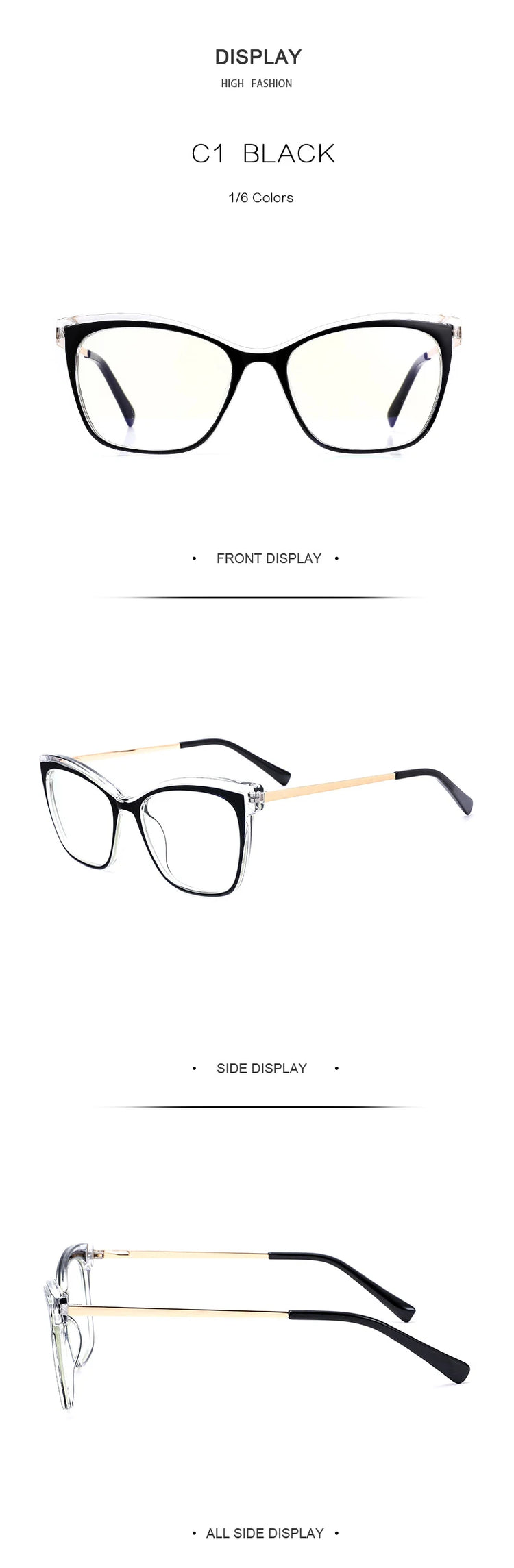 River Women's Two Tone Cat Eye Anti-Blue Light Blocking Glasses