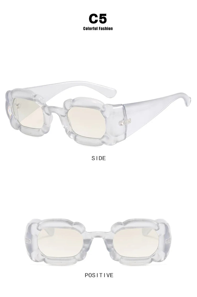 Petra Women's Inflated Petal Square Frame UV400 Sunglasses