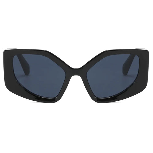 LAILA UNISEX OVERSIZED POLYGON CAT EYE UV400 CHUNKY FRAME SUNGLASSES