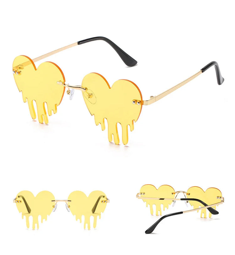 Amora Women’s Heart Drip UV400 Sunglasses