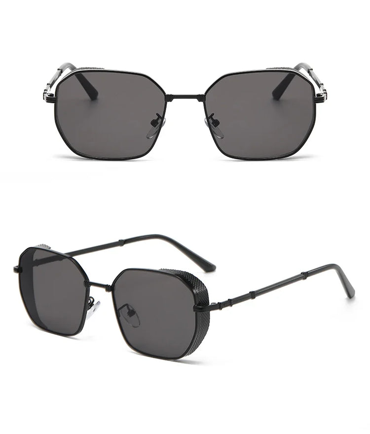 Rocco Steampunk Gradient Square Metal Shades Sunglasses