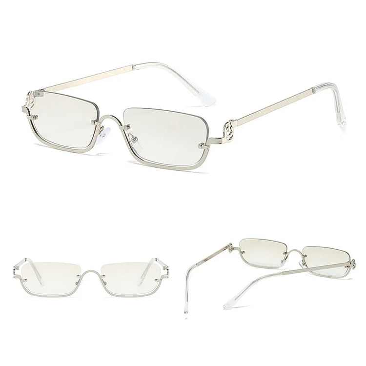 Daphne Womens Vintage Rectangular Half Frame UV400 SUnglasses