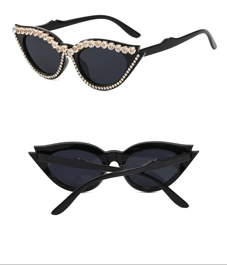 Trixie Women's Rhinestone Cat Eye Frame UV400 Sunglasses