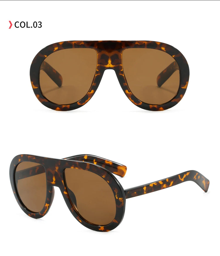 Indigo Oversized Retro Unisex Flat Top UV400 SUnglasses