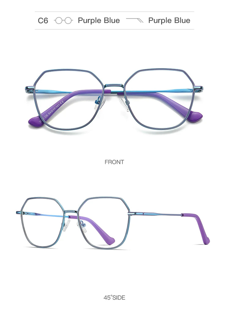 Women's Polygon Anti Blue Light Blocking Glasses