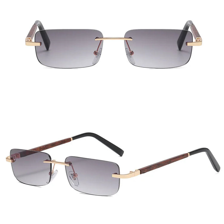 Xavier Unisex  Small Square Rimless Sunglasses