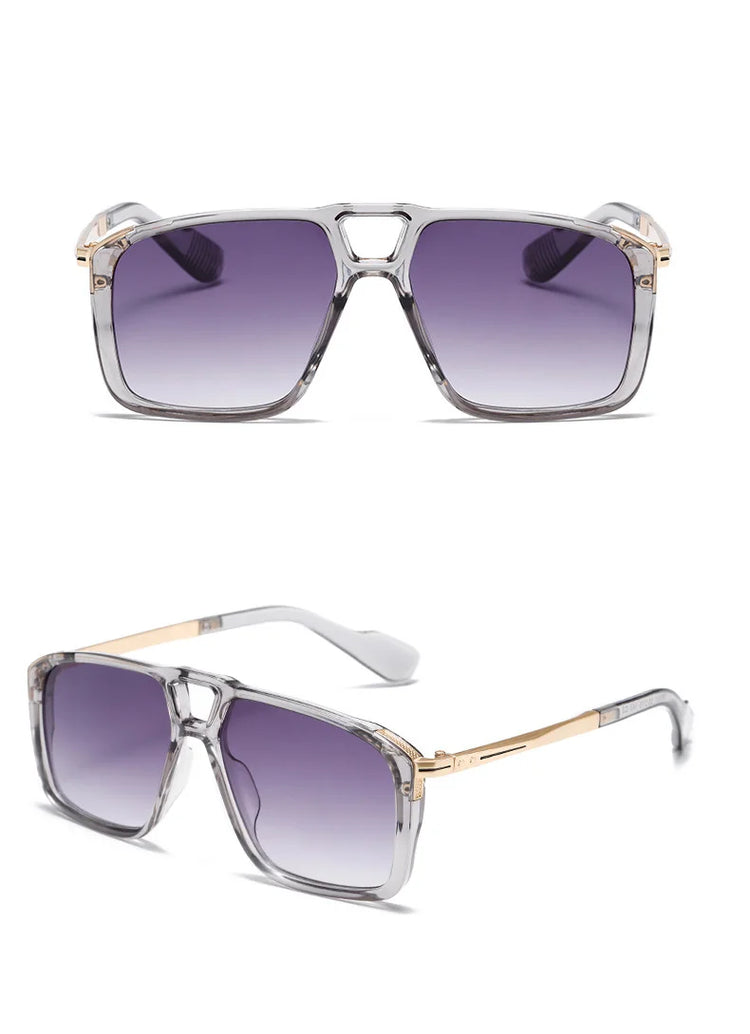 Axiom Men's Square Frame Retro Flat Top  Polarized Sunglasses