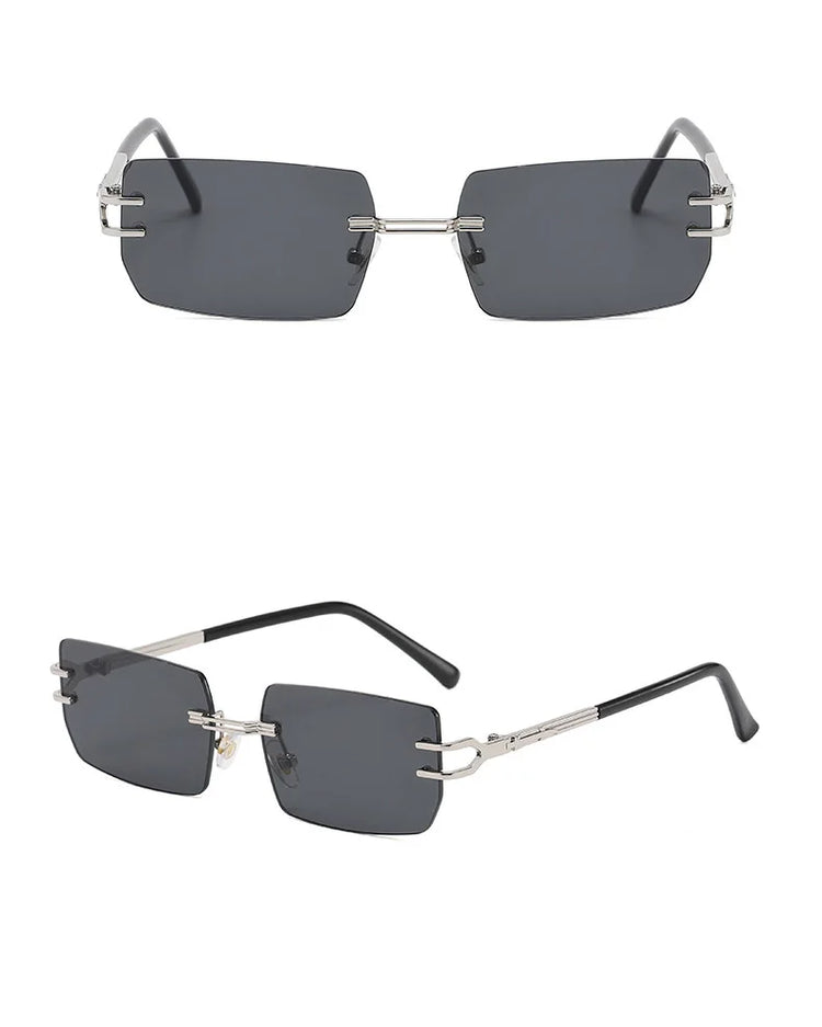 Julian Unisex Retro Rimless Rectangle Frame UV400 SUnglasses