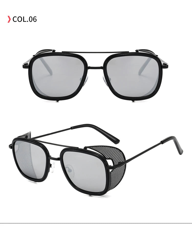 Kyle Men's Metal Square Frame UV400 Sunglasses