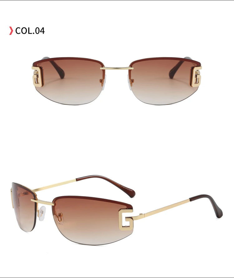 Solis Rectangle Rimless Unisex UV400 Sunglasses