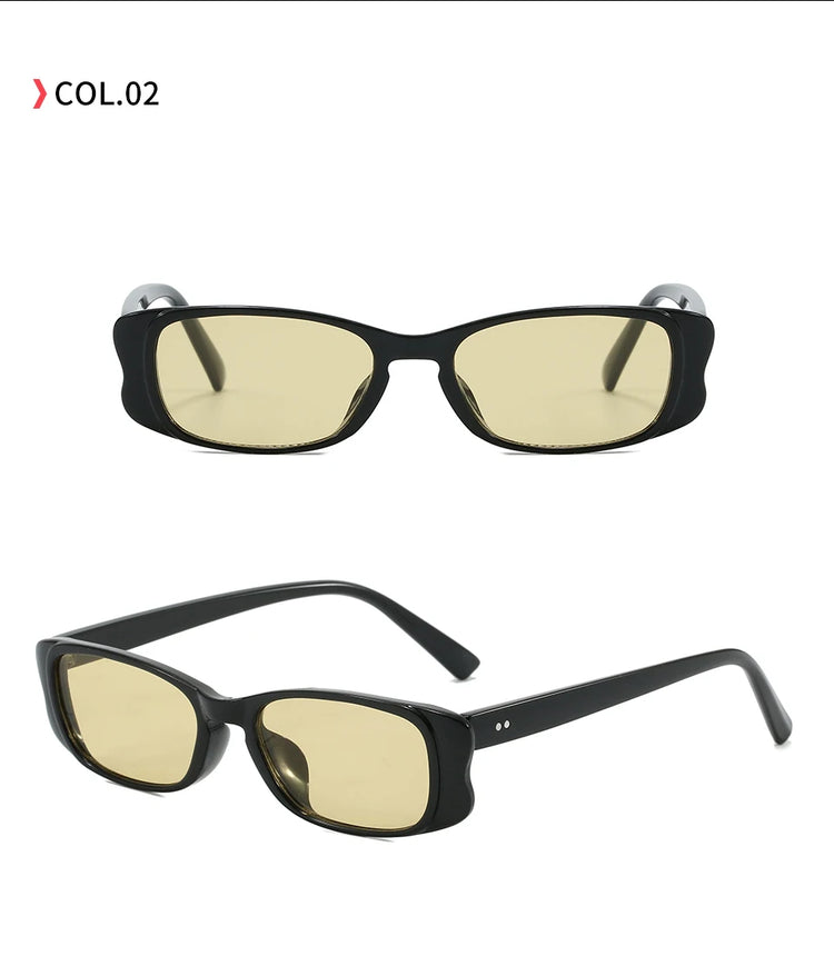 Roux Unisex Retro Rectangular Frame UV400 Sunglasses