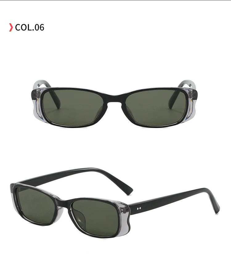 Roux Unisex Retro Rectangular Frame UV400 Sunglasses