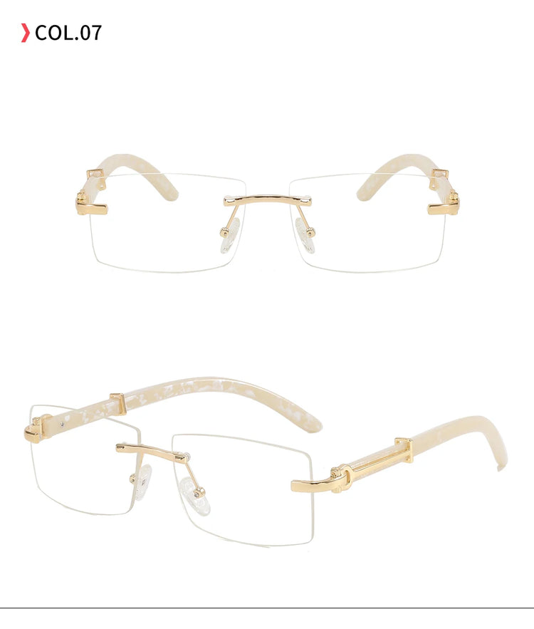 Kingston Unisex Rimless Rectangle Rimless UV400 Sunglasses
