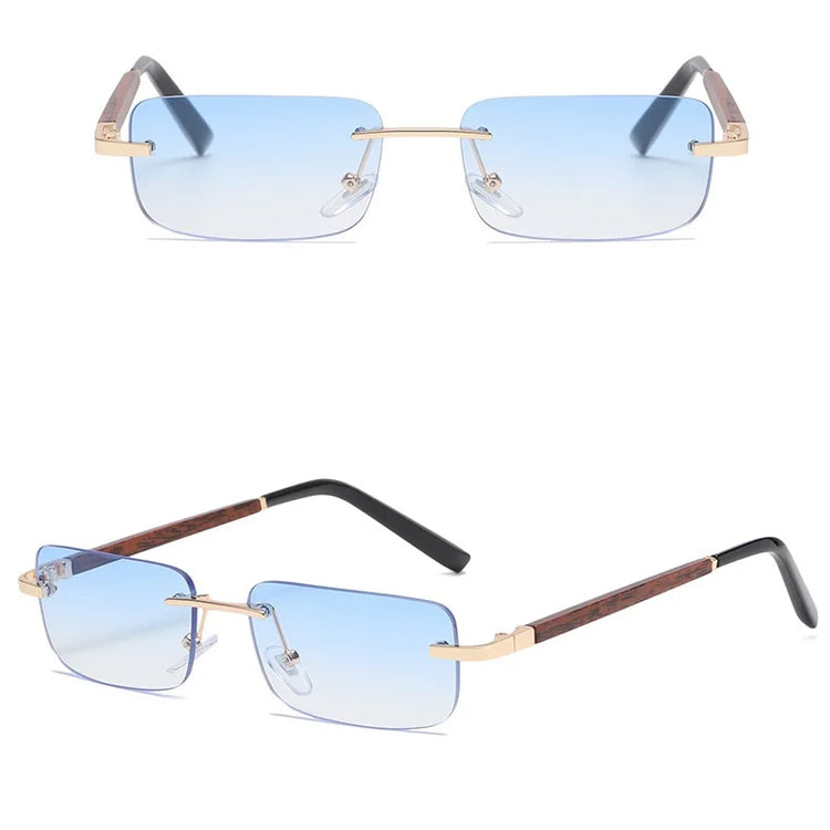 Xavier Unisex  Small Square Rimless Sunglasses