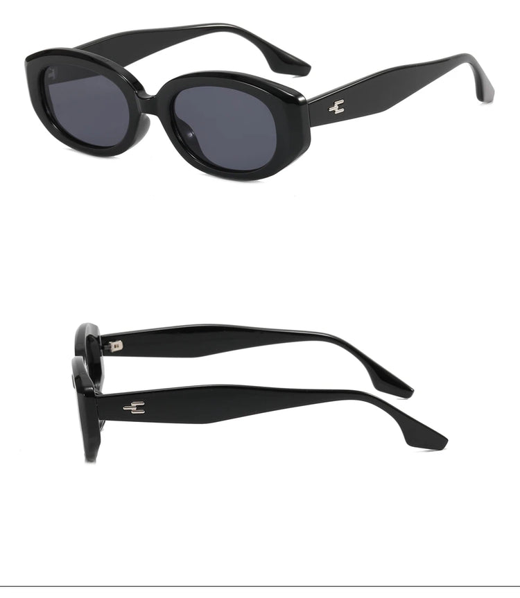 Vesper Unisex Small Oval Frame Retro UV400 Sunglasses