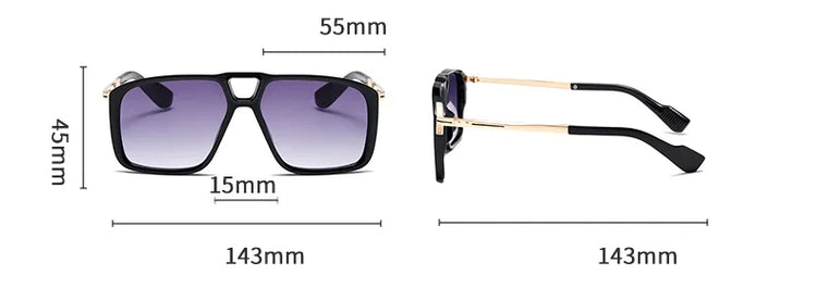 Axiom Men's Square Frame Retro Flat Top  Polarized Sunglasses
