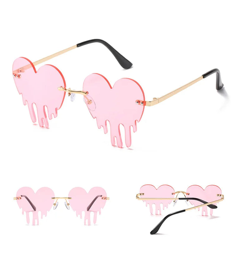 Amora Women’s Heart Drip UV400 Sunglasses