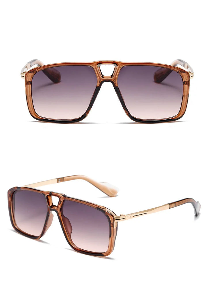 Axiom Men's Square Frame Retro Flat Top  Polarized Sunglasses