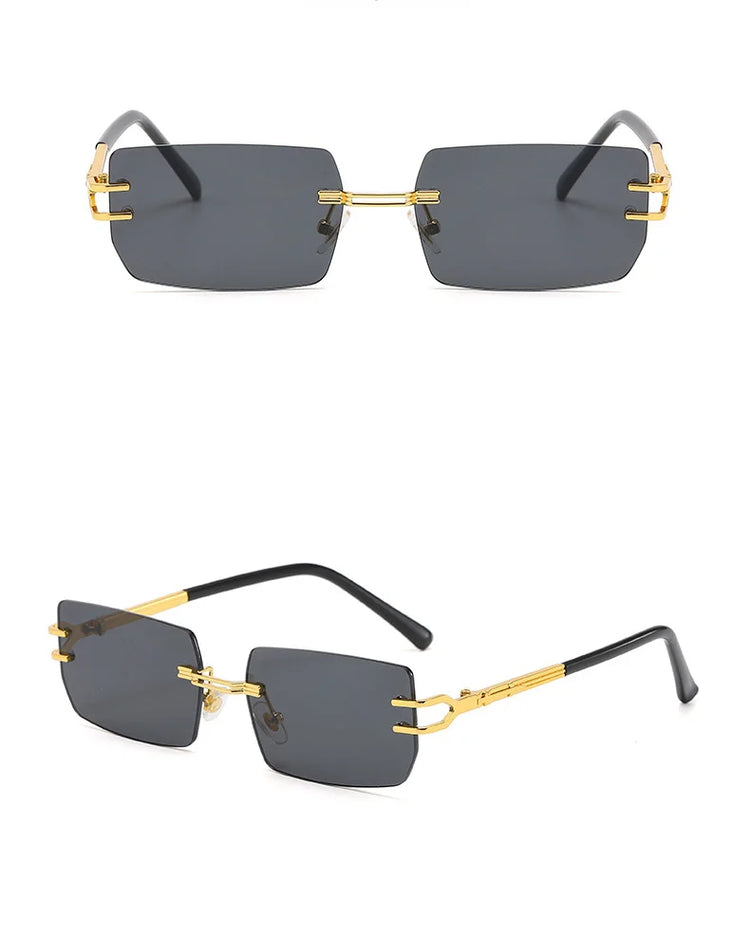 Julian Unisex Retro Rimless Rectangle Frame UV400 SUnglasses