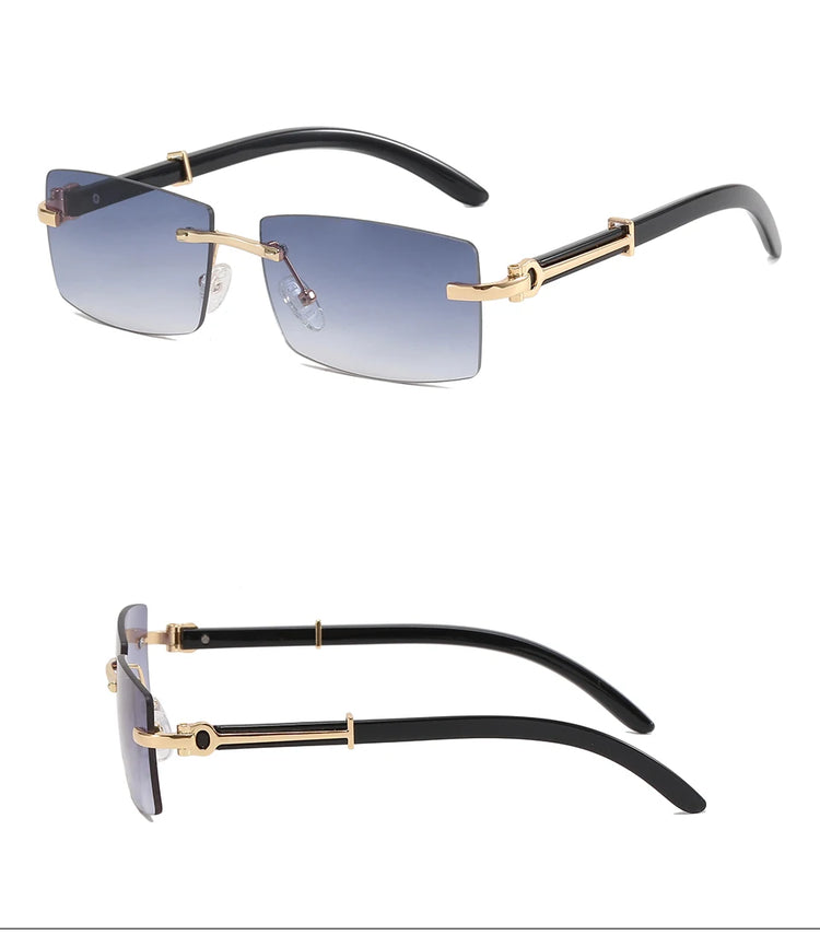 Kingston Unisex Rimless Rectangle Rimless UV400 Sunglasses