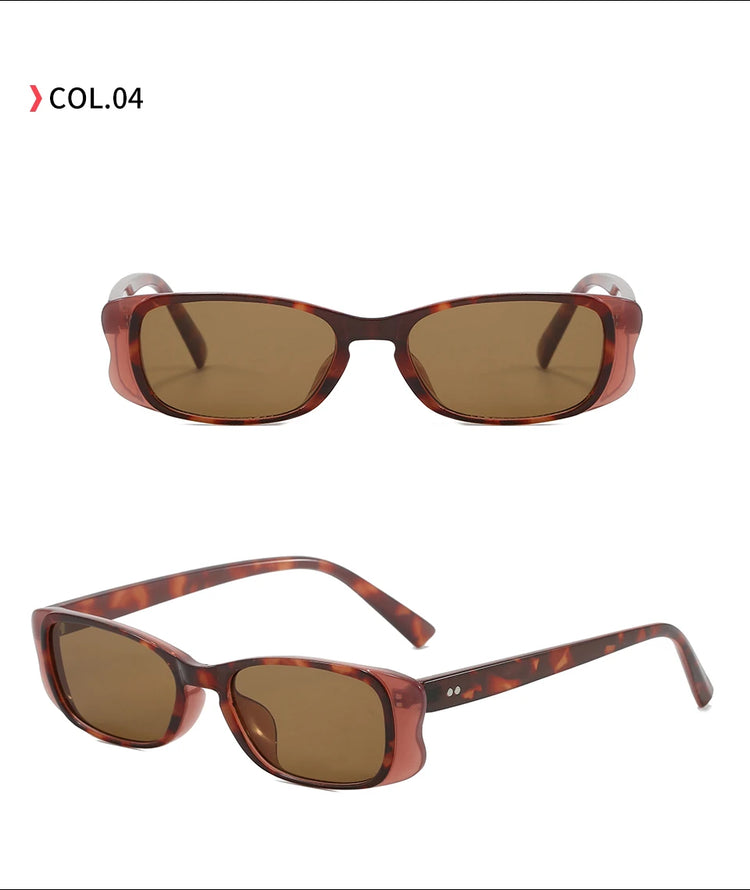 Roux Unisex Retro Rectangular Frame UV400 Sunglasses