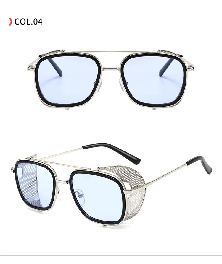 Kyle Men's Metal Square Frame UV400 Sunglasses