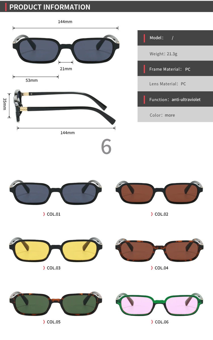 Eon Rectangular Frame Unisex UV400 Sunglasses