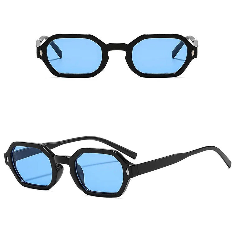 Pinnacle Retro Rectangle Frame Unisex UV400 Sunglasses
