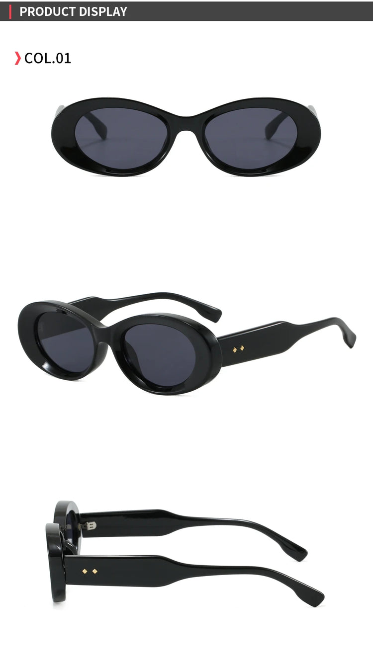 Rowan Unisex Oval Frame Retro UV400 SUnglasses