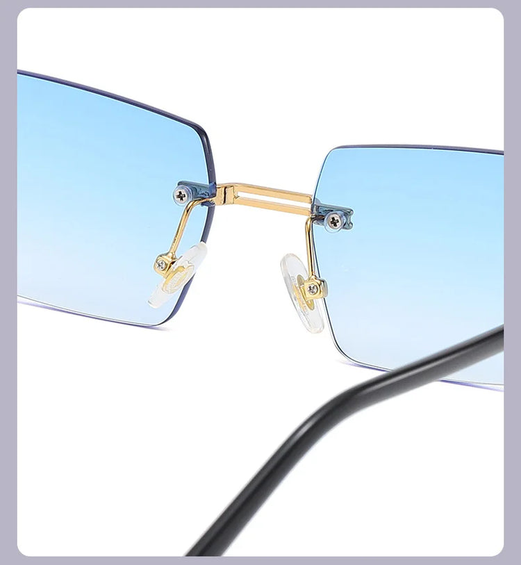Julian Unisex Retro Rimless Rectangle Frame UV400 SUnglasses
