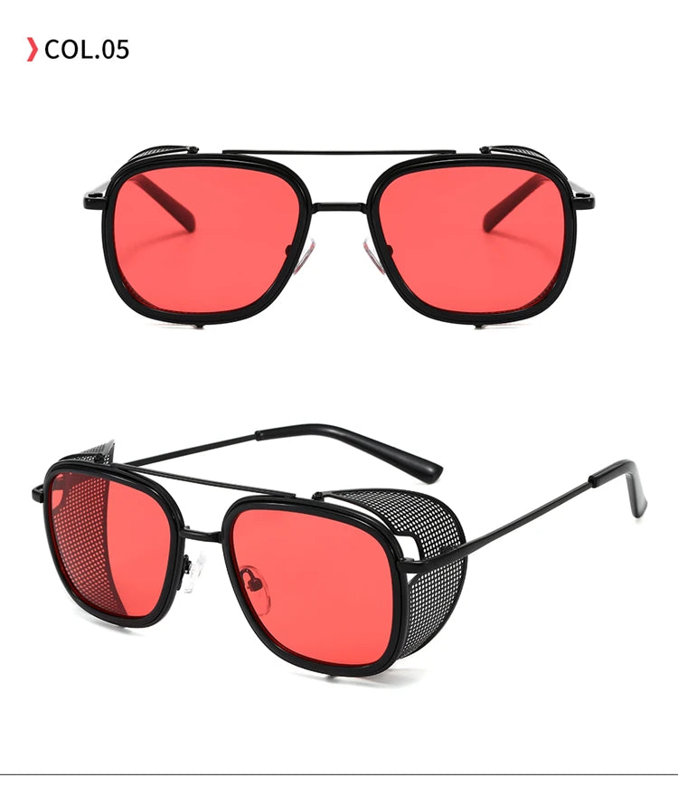 Kyle Men's Metal Square Frame UV400 Sunglasses