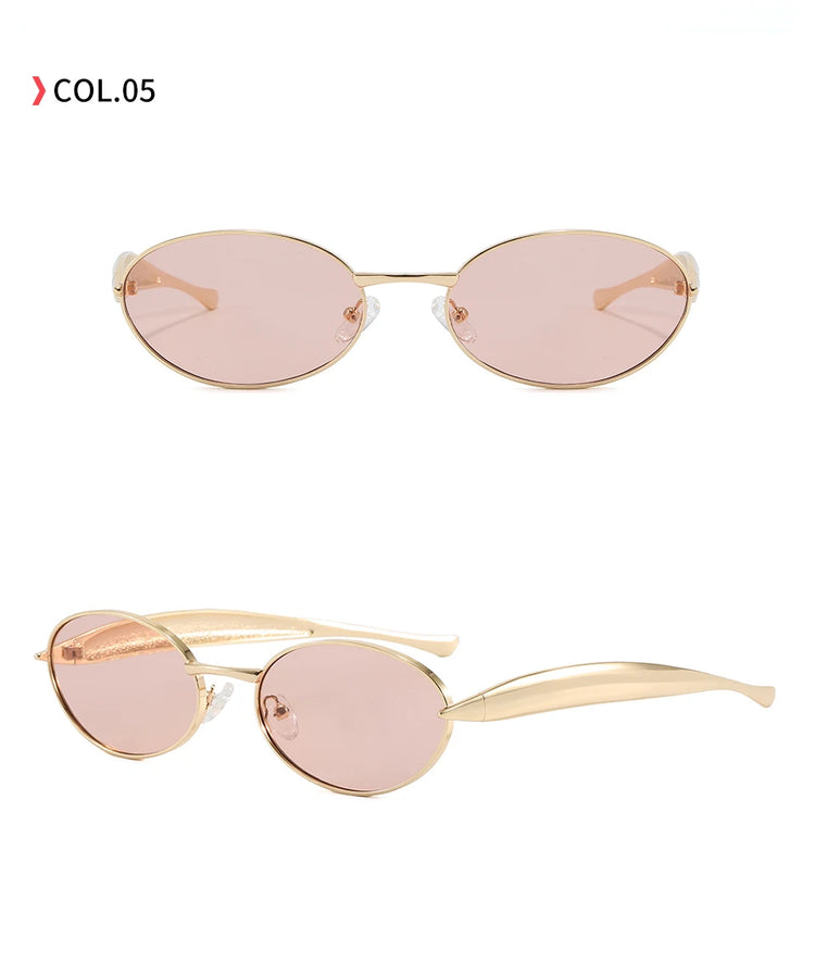 Momentum Unisex Retro Oval Metal Flat Top Pilot Frame UV400 Sunglasses