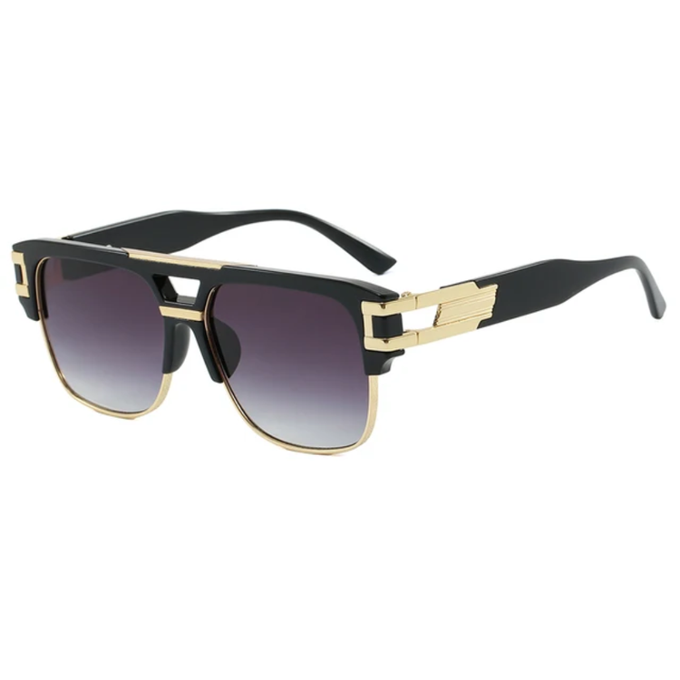 Vibe Men's Retro Classic Square Pilot Flat Top UV400 Sunglasses