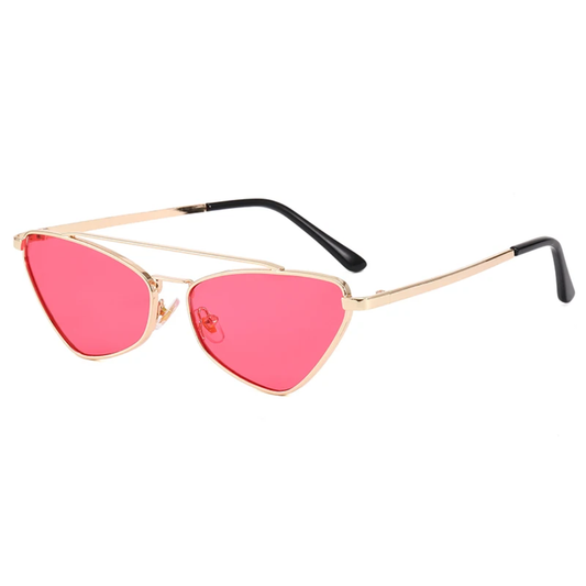 Luna Women's Small Metal Cat-Eye Frame Retro UV400 Sunglasses