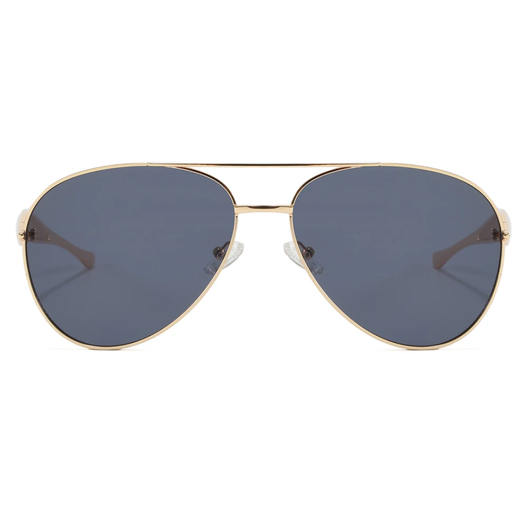 Vector Retro Double Bridges Gradient Metal Flat Top Pilot Frame UV400 Sunglasses